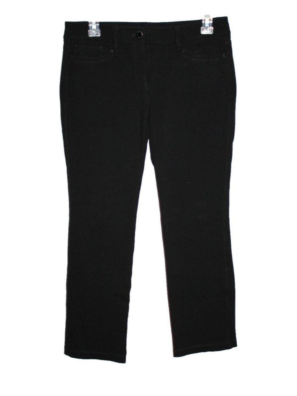 White House Black Market Pants Women's Size 2S Slim Leg Ponte Black Stretch